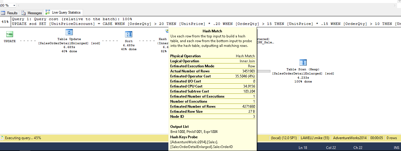 SQL SERVER - Live Query Statistics in 2016 … and More! - Notes from the Field #111 111-3 