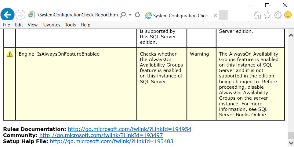 SQL SERVER - Edition Upgrade from Evaluation to Enterprise Core - AlwaysOn Warning! aag-warn-01 