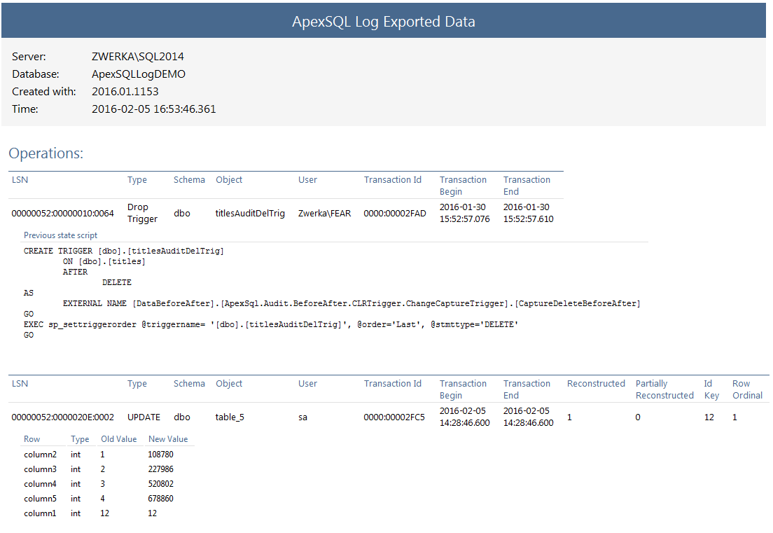 SQL Server Auditing and Recovery With ApexSQL Log 2016 apexsqllog4 