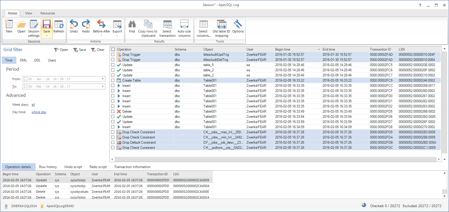 SQL Server Auditing and Recovery With ApexSQL Log 2016 apexsqllog7 