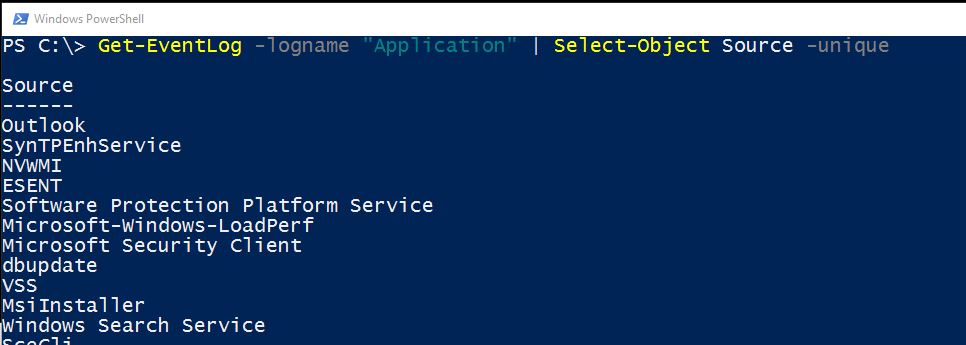 SQL SERVER - Working with Event Viewer and PowerShell eventvwr-powershell-02 