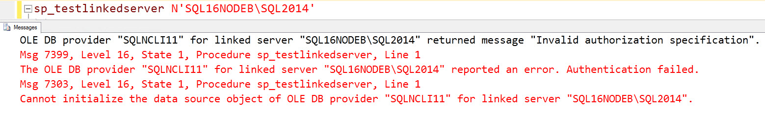 SQL SERVER - Linked server creation error: OLE DB provider "SQLNCLI11" for linked server returned message "Invalid authorization specification" linked-03 