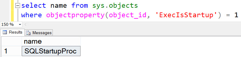 SQL SERVER - How to Get SQL Server Restart Notification? 02_StartupProc_SysObjects 