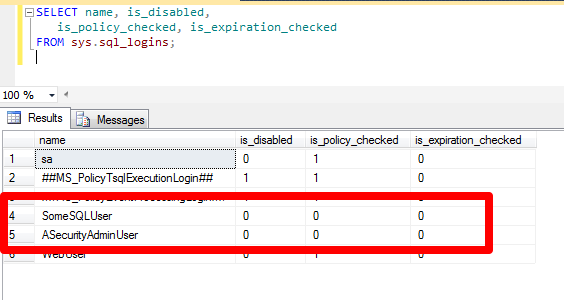 SQL SERVER - Auditors, Passwords and Exceptions - Notes from the Field #010 Checking_SQL_Logins_by_Query 