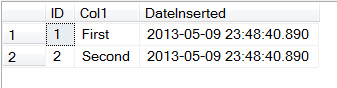 SQL SERVER - Adding Column Defaulting to Current Datetime in Table DateInserted2 
