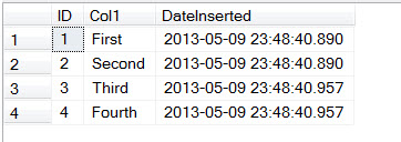 SQL SERVER - Adding Column Defaulting to Current Datetime in Table DateInserted3 