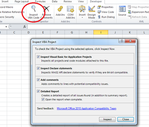 SQLAuthority News - Office 2010 Readiness Check - Are you ready for Office 2010? Inspect-VBA-code-Project 