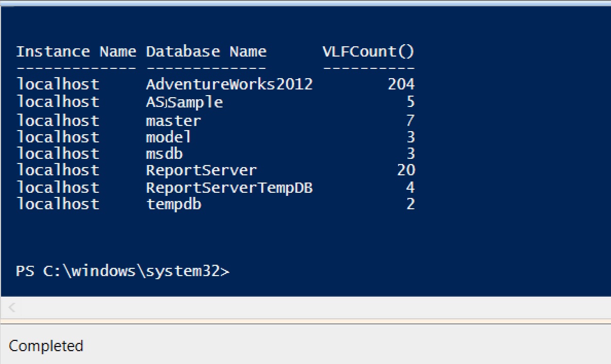 SQL SERVER - PowerShell to Count Number of VLFs in SQL Server PS_VLF_Count_01 