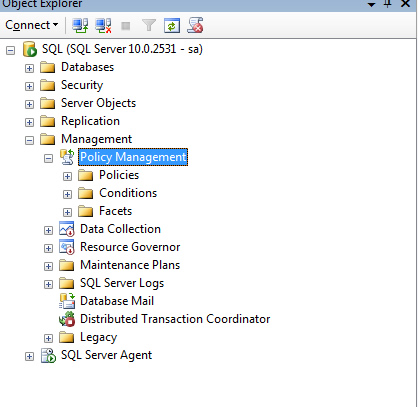 SQL SERVER - Policy Based Management - Create, Evaluate and Fix Policies PolicyManagement1 