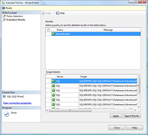 SQL SERVER - Policy Based Management - Create, Evaluate and Fix Policies PolicyManagement8a 