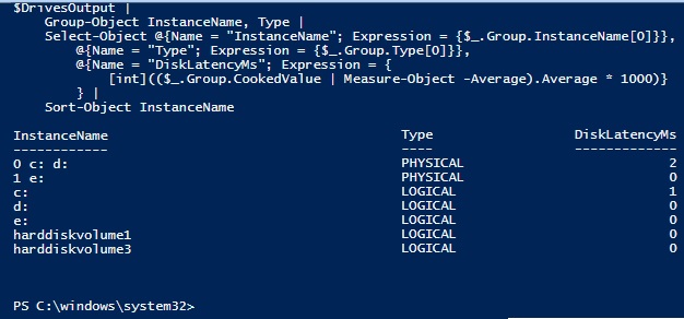SQL SERVER - Identify Disk Latency on SQL Server Box Using PowerShell PowerShell-DiskLatency-01 