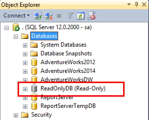 SQL SERVER - ReadOnly Databases with ReadOnly File Attribute ReadOnly-file-01 