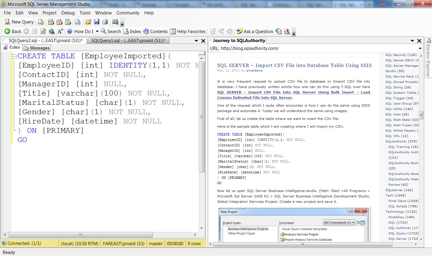 SQL SERVER - Management Studio and Browser in Same Application - SSMS Browser SSMS-Browser 