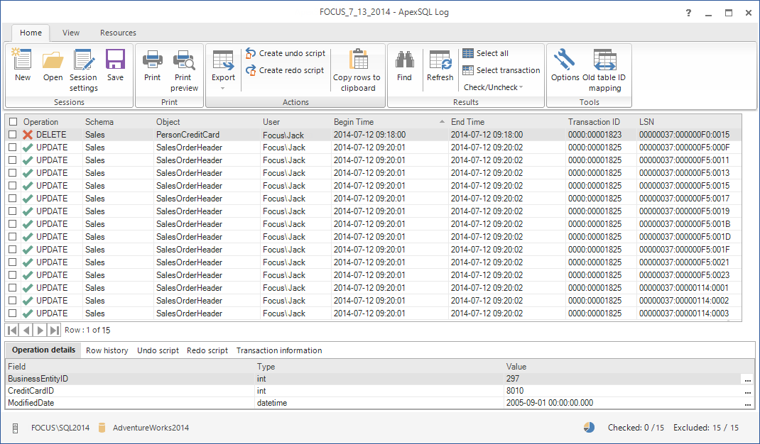 SQL SERVER - How to Roll Back SQL Server Database Changes apexsql-dbchange7 