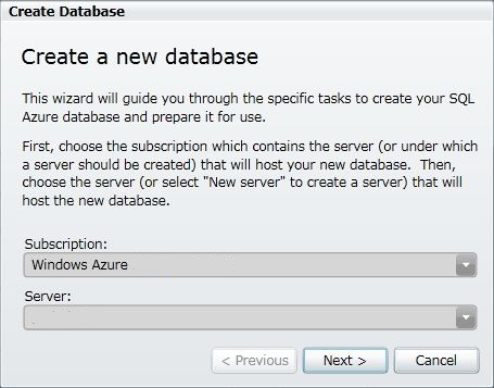 SQL SERVER - Introduction to SQL Azure - Creating Database and Connecting Database azure8 
