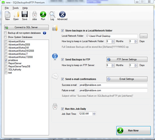 SQL SERVER - Very Powerful and Feature-Rich Backup, Zip and FTP Utility SQLBackupAndFTP backup2 
