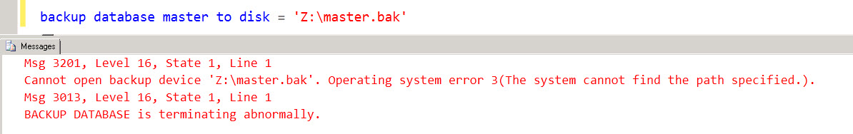 SQL SERVER - Backup on mapped drive failing with error - Error 3201, Level 16, State 1 bkp-map-drive-03 
