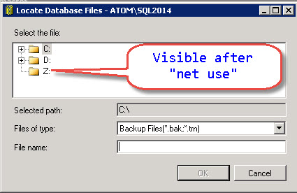 SQL SERVER - Backup on mapped drive failing with error - Error 3201, Level 16, State 1 bkp-map-drive-06 