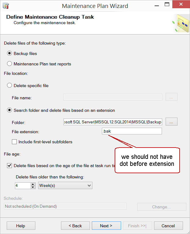 SQL SERVER - Maintenance Plan - Maintenance Cleanup Task not Deleting Files cleanup-01 