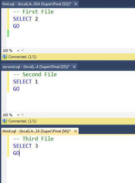 SQL SERVER - Combined Multiple .SQL files into One Single File combinesql1 