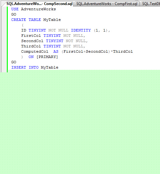SQL SERVER - Puzzle - Solution - Computed Columns Datatype Explanation compcol2 