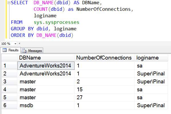 SQL SERVER - How to See Active SQL Server Connections For Database connectiondb 