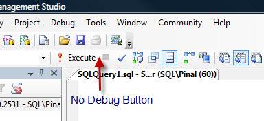 SQL SERVER - 2008 - Customize Toolbar - Remove Debug Button from Toolbar cust5 