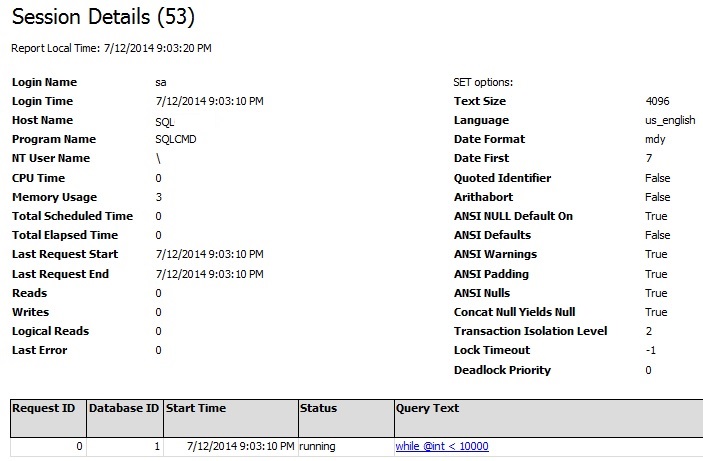 SQL SERVER - Performance Dashboard: Current Activity Section Reports dashboardcurrent5 