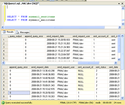 SQL SERVER - 2008 - Configure Database Mail - Send Email From SQL Database sent_status 