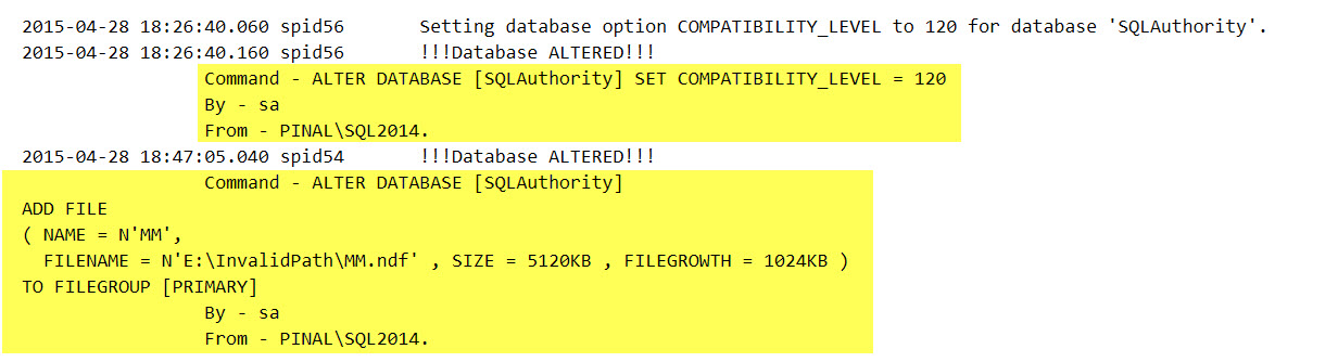 SQL SERVER - Who ALTER'ed My Database? Catch Them Via DDL Trigger ddl-trigger-01 