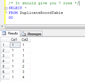 SQL SERVER - Delete Duplicate Rows dup1 