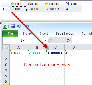 SQL SERVER - Excel Losing Decimal Values When Value Pasted from SSMS ResultSet exceldec4 