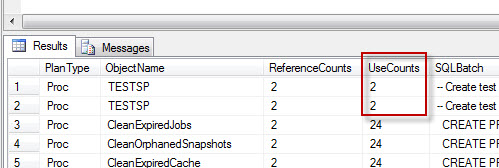 SQL SERVER - Plan Caching and Schema Change - An Interesting Observation exusecount 