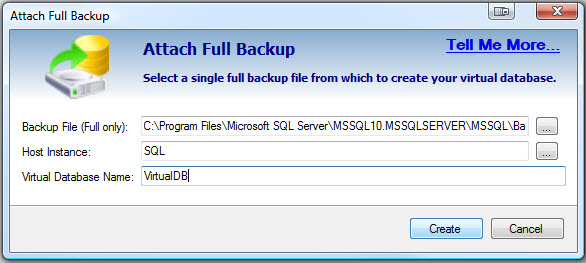 SQL SERVER - Retrieve and Explore Database Backup without Restoring Database - Idera virtual database vdb5 