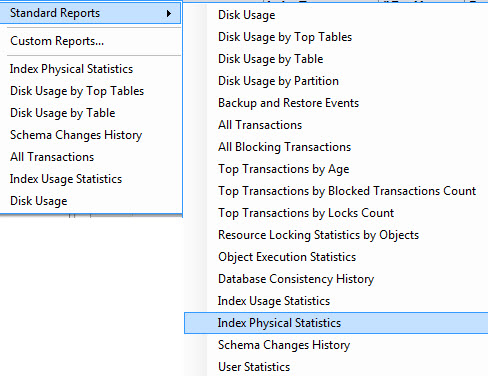 SQL SERVER - Generate Report for Index Physical Statistics - SSMS indexphys2 