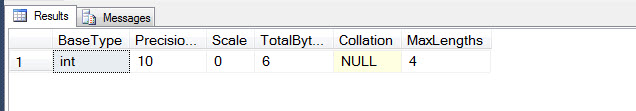 SQL SERVER - How to Identify Datatypes and Properties of Variable intvariant 