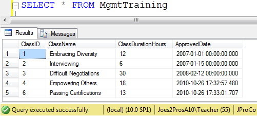 SQL SERVER - Tips from the SQL Joes 2 Pros Development Series - Table-Valued Store Procedure Parameters - Day 25 of 35 j2p_25_3 