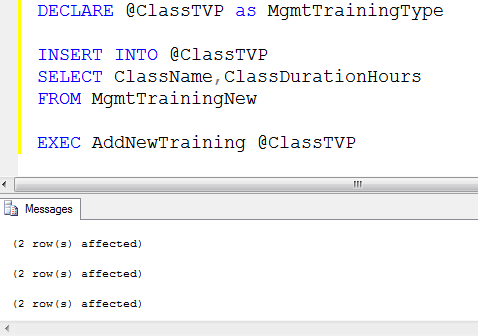 SQL SERVER - Tips from the SQL Joes 2 Pros Development Series - Table-Valued Store Procedure Parameters - Day 25 of 35 j2p_25_5 