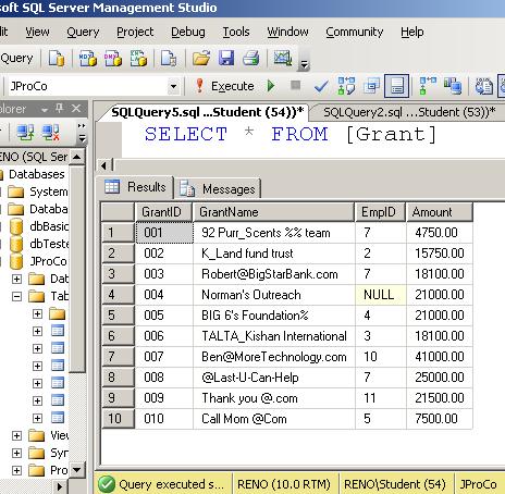 SQL SERVER - Tips from the SQL Development Series - Wildcard - Querying Special Characters - Day 2 of 35 j2p_2_1 