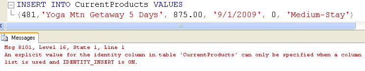 SQL SERVER - Tips from the Development Series - Overriding Identity Fields - Day 9 of 35 j2p_9_3 