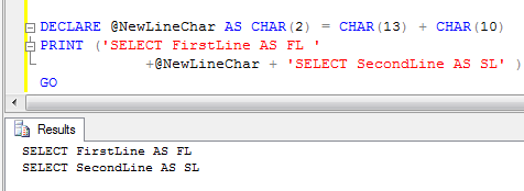 SQL SERVER - Difference between Line Feed (\n) and Carriage Return (\r) - T-SQL New Line Char lf2 