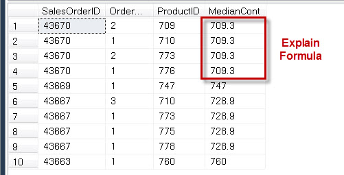 SQL SERVER - Puzzle to Win Print Book - Explain Value of PERCENTILE_CONT() Using Simple Example median2 