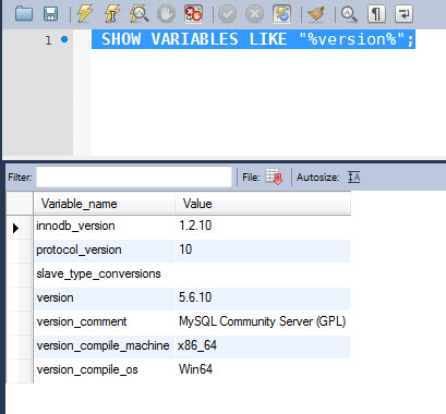 MYSQL - Detecting Current Version of MySQL Server Installation version 