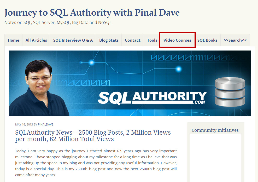 SQLAuthority News - New Theme of SQLAuthority and Video Courses newblog 