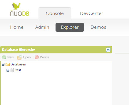 SQL - Quick Start with Explorer Sections of NuoDB - Query NuoDB Database 18 