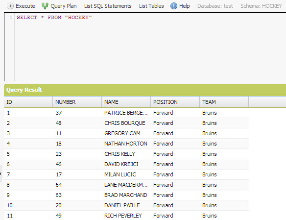 SQL - Quick Start with Explorer Sections of NuoDB - Query NuoDB Database 21 