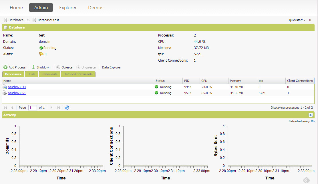 SQL - Quick Start with Admin Sections of NuoDB - Manage NuoDB Database 22 
