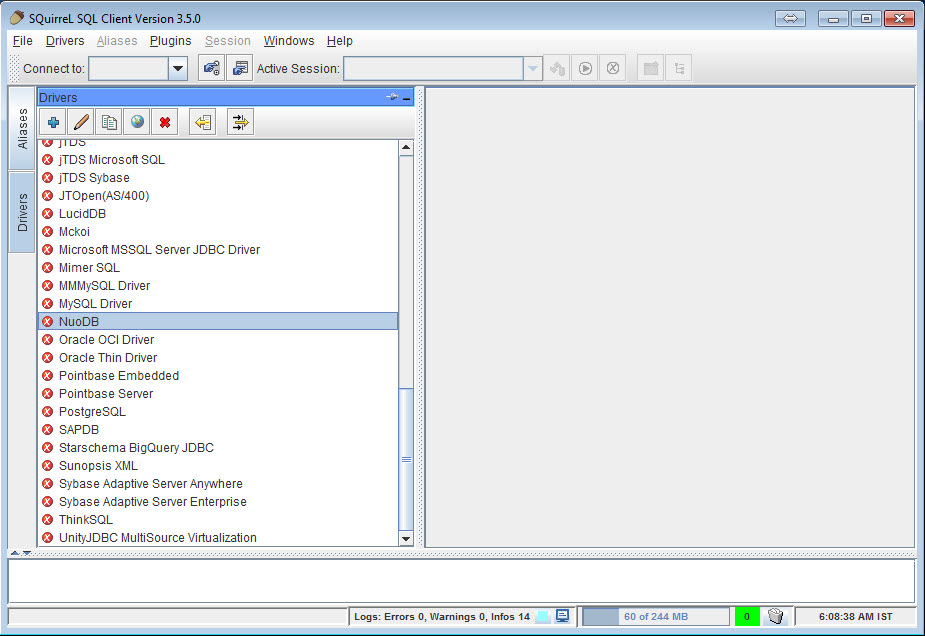 SQL - NuoDB and Third Party Explorer - SQuirreL SQL Client, SQL Workbench/J and DbVisualizer a1 