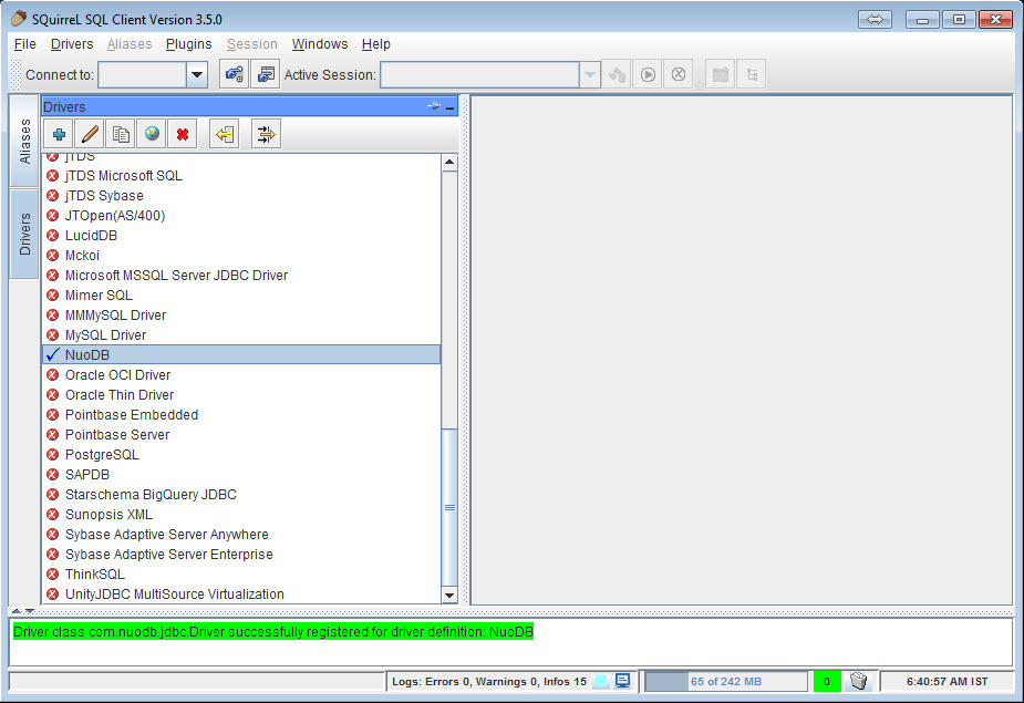 SQL - NuoDB and Third Party Explorer - SQuirreL SQL Client, SQL Workbench/J and DbVisualizer a4 