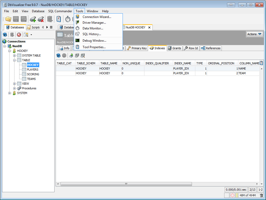 SQL - NuoDB and Third Party Explorer - SQuirreL SQL Client, SQL Workbench/J and DbVisualizer c11 
